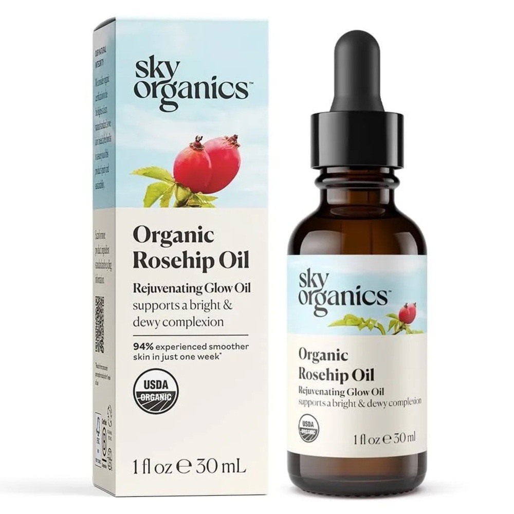 Organic Rosehip Oil - Rejuvenating Glow Oil — Sky Organics, 1 fl oz